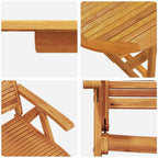 Garten Essgruppe 9 pcs Braun Massivholz Akazie