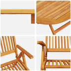 Garten Essgruppe 5 pcs Braun Massivholz Akazie