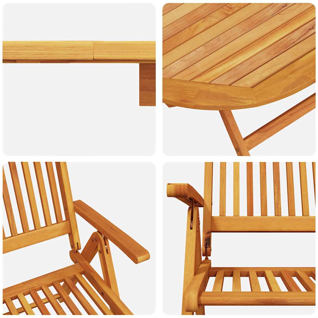 Garten Essgruppe 5 pcs Braun Massivholz Akazie