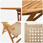 Garten Essgruppe 7 pcs Beige Massivholz Akazie
