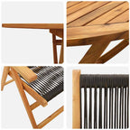 Garten Essgruppe 7 pcs Schwarz Massivholz Akazie