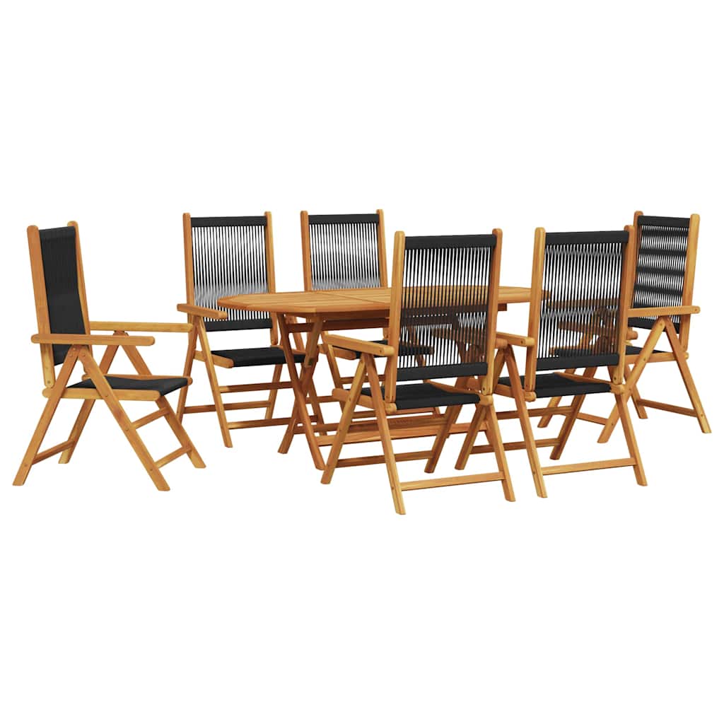 Garten Essgruppe 7 pcs Schwarz Massivholz Akazie