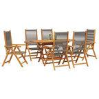 Garten Essgruppe 7 pcs Grau Massivholz Akazie