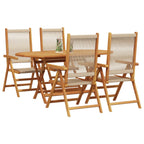 Garten Essgruppe 5 pcs Beige Massivholz Akazie