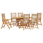Garten Essgruppe 7 pcs Beige Massivholz Akazie