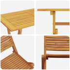 Garten Essgruppe 5 pcs Braun Massivholz Akazie