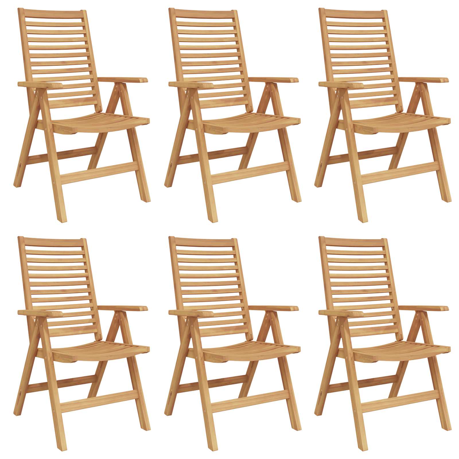 Stuhl 6 pcs Braun 64,5 x 52 x 108 cm Massivholz Teak
