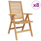 Stuhl 8 pcs Braun 64,5 x 52 x 108 cm Massivholz Teak
