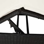 Doppelte Sonnenliege Warmes Weiß 205 x 129 x 200 cm Poly-Rattan