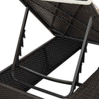 Doppelte Sonnenliege Warmes Weiß 205 x 129 x 200 cm Poly-Rattan