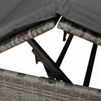 Doppelte Sonnenliege Grau 205 x 129 x 200 cm Poly-Rattan