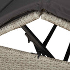 Doppelte Sonnenliege Hellgrau 205 x 129 x 200 cm Poly-Rattan
