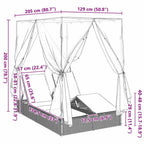 Doppelte Sonnenliege Hellgrau 205 x 129 x 200 cm Poly-Rattan
