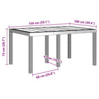 Gartentisch Weiß 150 x 100 x 73 cm Poly-Rattan