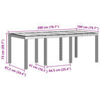 Gartentisch Anthrazit 200 x 100 x 73 cm Poly-Rattan