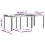 Gartentisch Weiß 200 x 100 x 73 cm Poly-Rattan