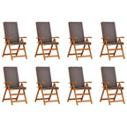 Gartenstuhl 8 pcs Braun und Grau 57 x 71,5 x 104 cm