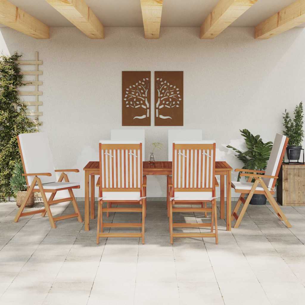 Gartenstuhl 6 pcs Braun und Weiß 57 x 71,5 x 104 cm
