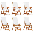 Gartenstuhl 6 pcs Braun und Weiß 57 x 71,5 x 104 cm