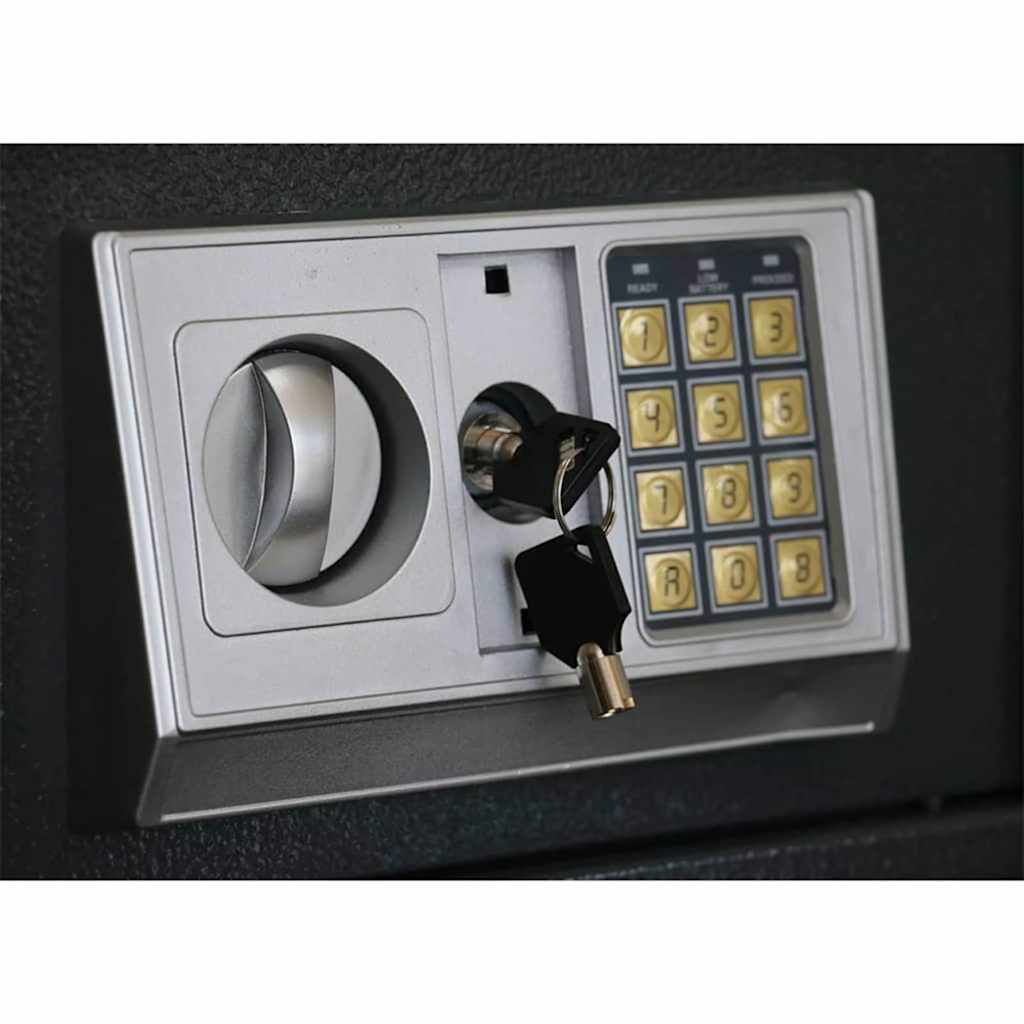 Digitaler Safe mit Schloss Dunkelgrau 31 x 20 x 20 cm Stahl