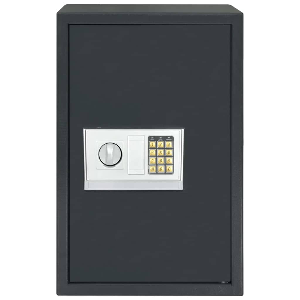 Digitaler Safe mit Schloss Dunkelgrau 40 x 35 x 60 cm Stahl