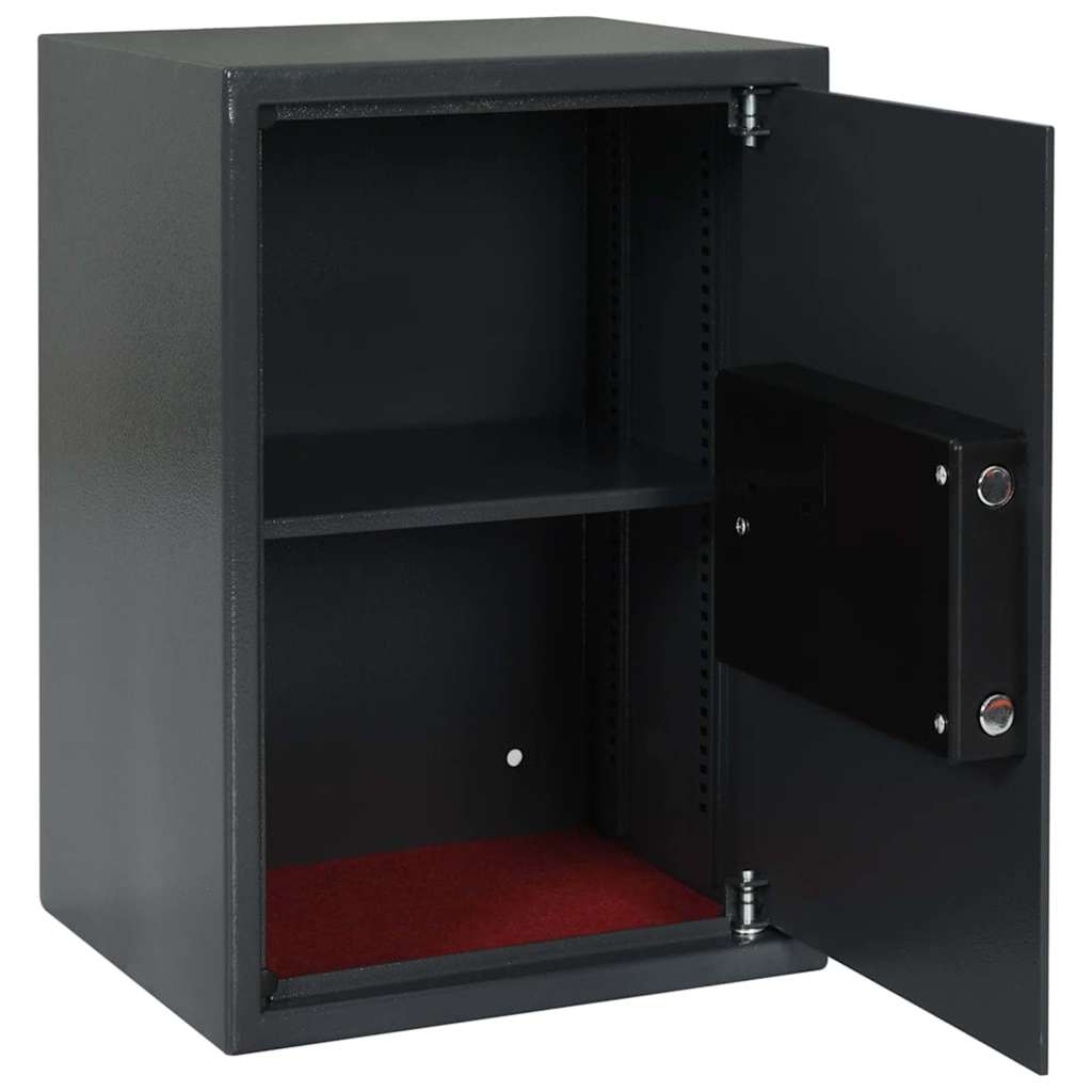 Digitaler Safe mit Schloss Dunkelgrau 35 x 31 x 50 cm Stahl