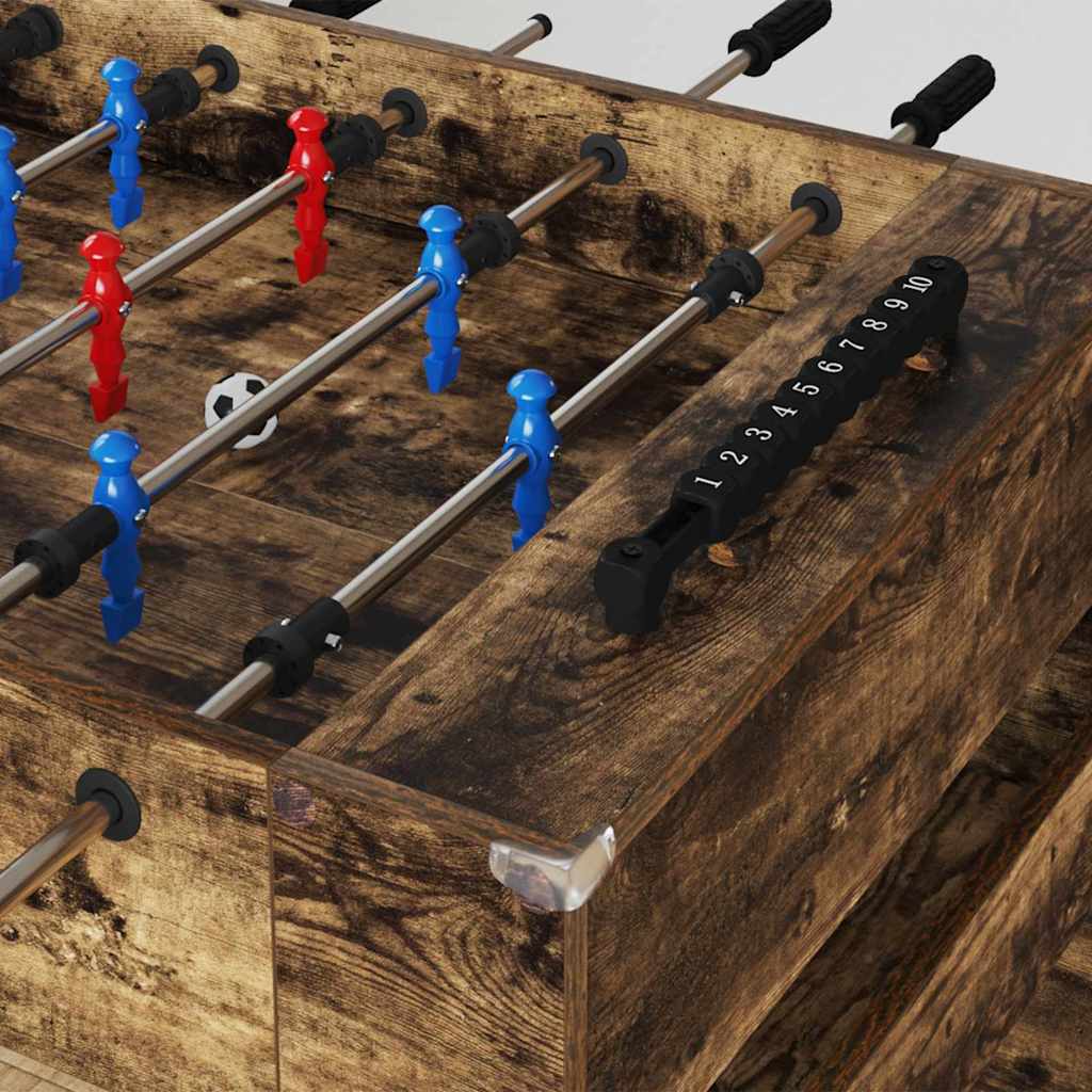 Tischfußballtisch Geräucherte Eiche 125 x 60,5 x 80 cm
