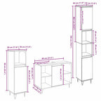 Badezimmermöbel-Set mit Regal 3 pcs Altholz Holzwerkstoff