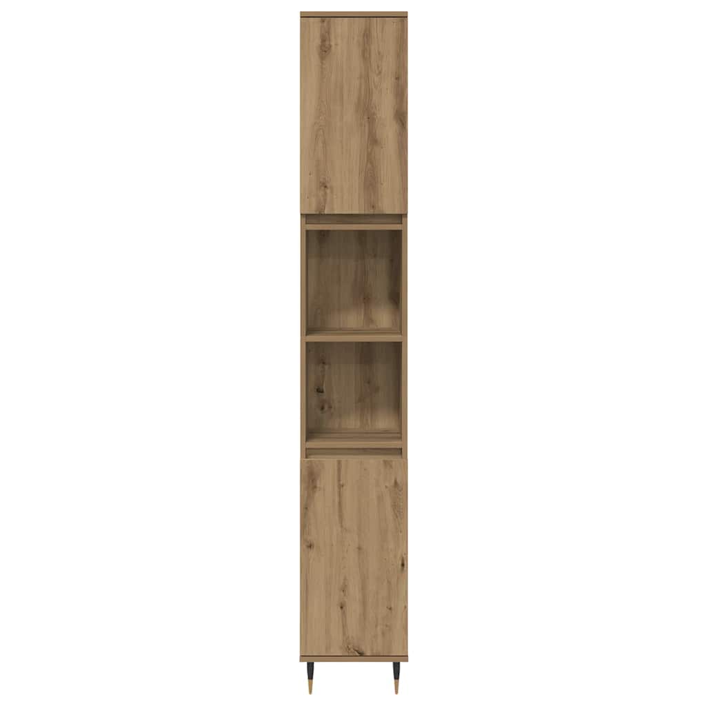 Badezimmermöbel-Set mit Regal 3 pcs Artisan-Eiche Holzwerkstoff