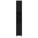 Badezimmermöbel-Set 3 pcs Schwarz Eichen-Optik Holzwerkstoff