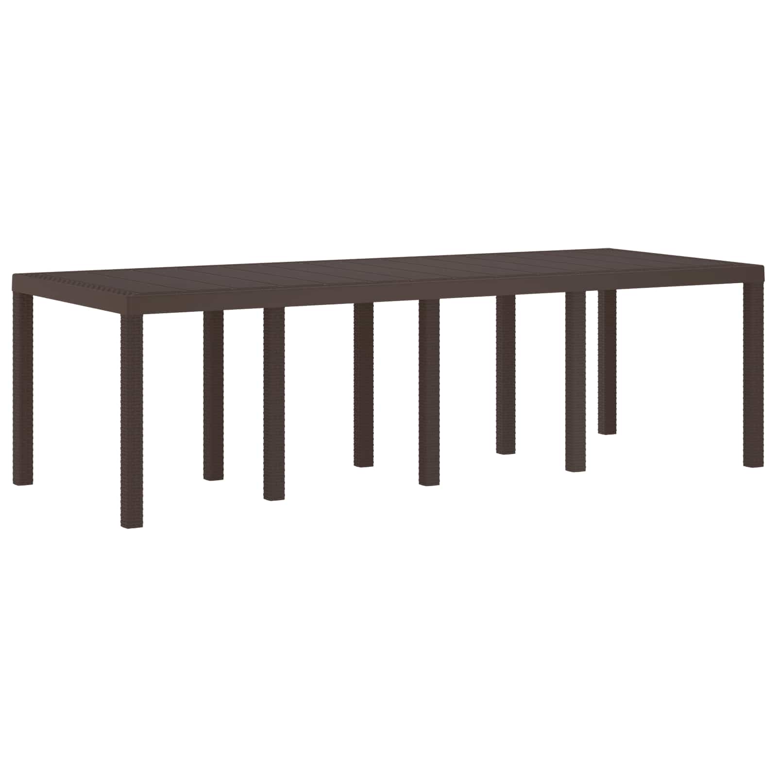 Gartentisch Braun 250 x 100 x 73 cm Poly-Rattan