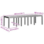 Gartentisch Weiß 300 x 100 x 73 cm Poly-Rattan