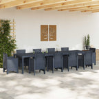 Gartentisch Anthrazit 350 x 100 x 74 cm Poly-Rattan