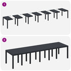 Gartentisch Anthrazit 350 x 100 x 74 cm Poly-Rattan
