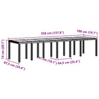 Gartentisch Weiß 350 x 100 x 74 cm Poly-Rattan