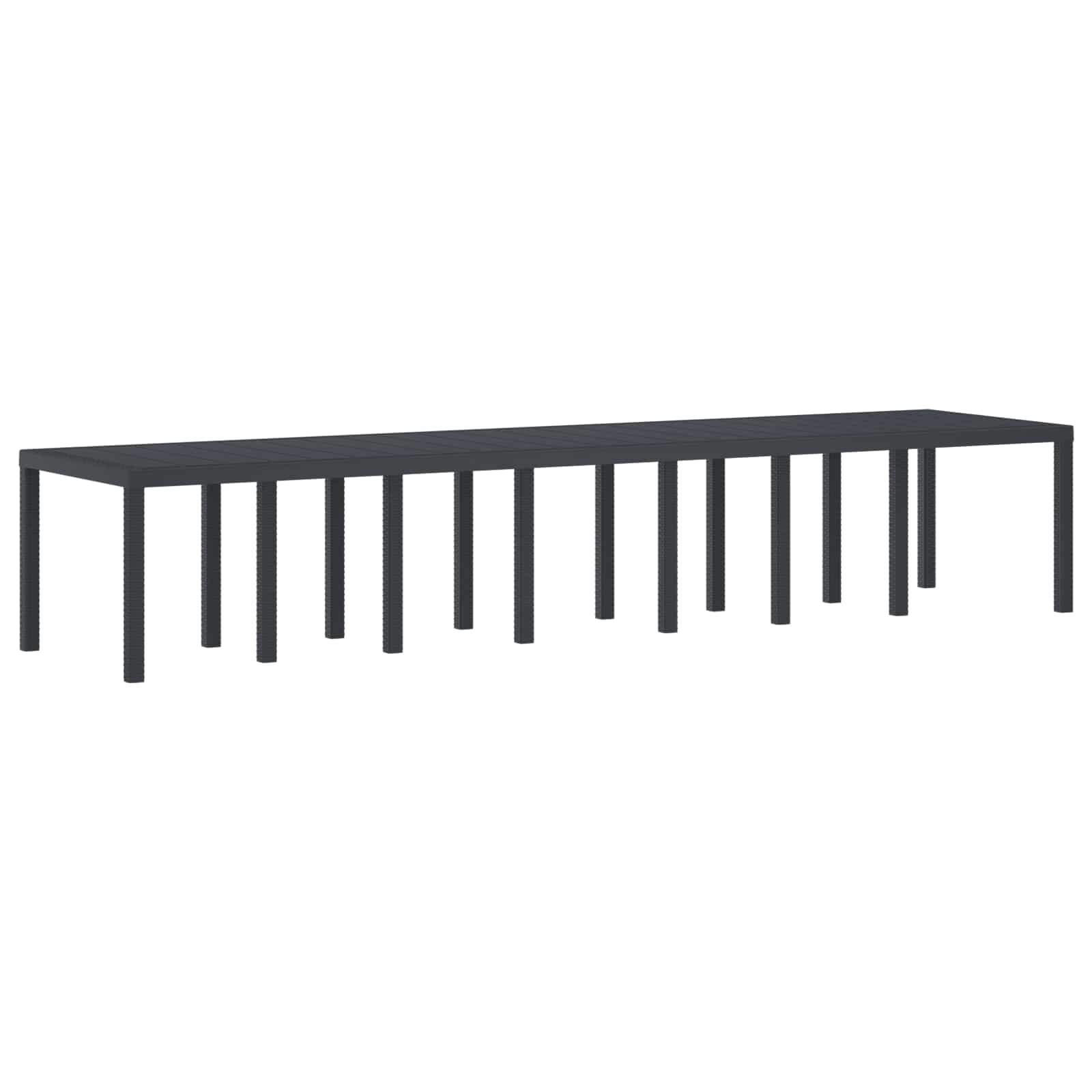 Gartentisch Anthrazit 400 x 100 x 73 cm Poly-Rattan