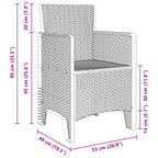 Garten Essgruppe 7 pcs Braun Polt Rattan