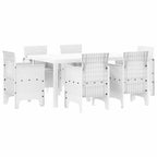Garten Essgruppe 7 pcs Weiß Polt Rattan