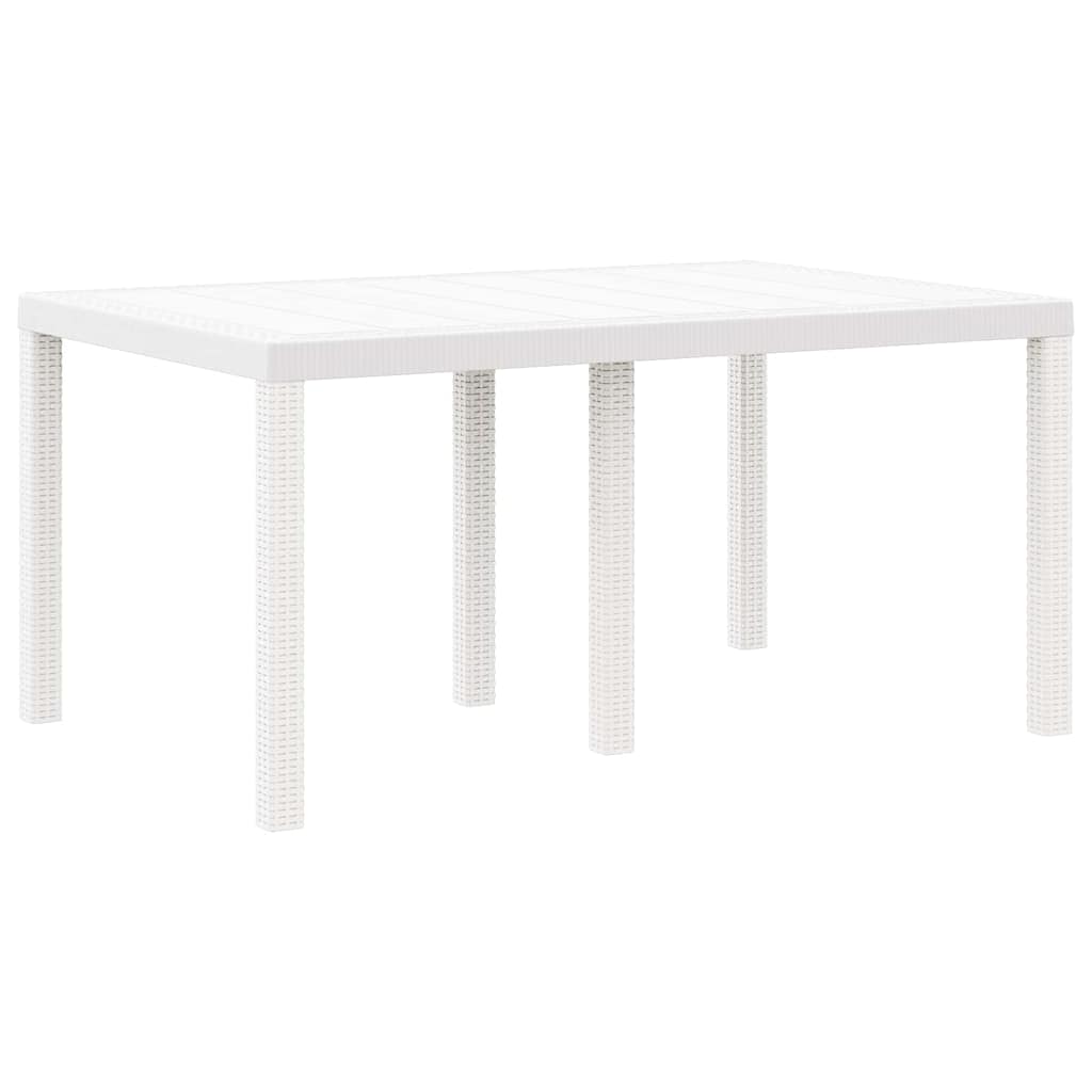 Garten Essgruppe 7 pcs Weiß Polt Rattan