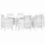 Garten Essgruppe 7 pcs Weiß Polt Rattan