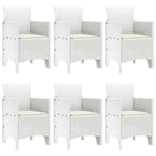 Garten Essgruppe 7 pcs Weiß Polt Rattan