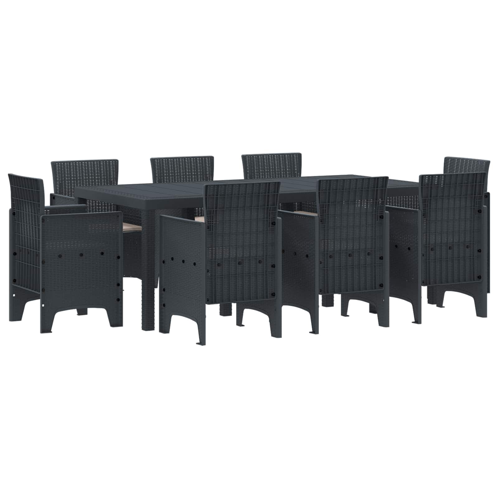 Garten Essgruppe 9 pcs Anthrazit Polypropylen