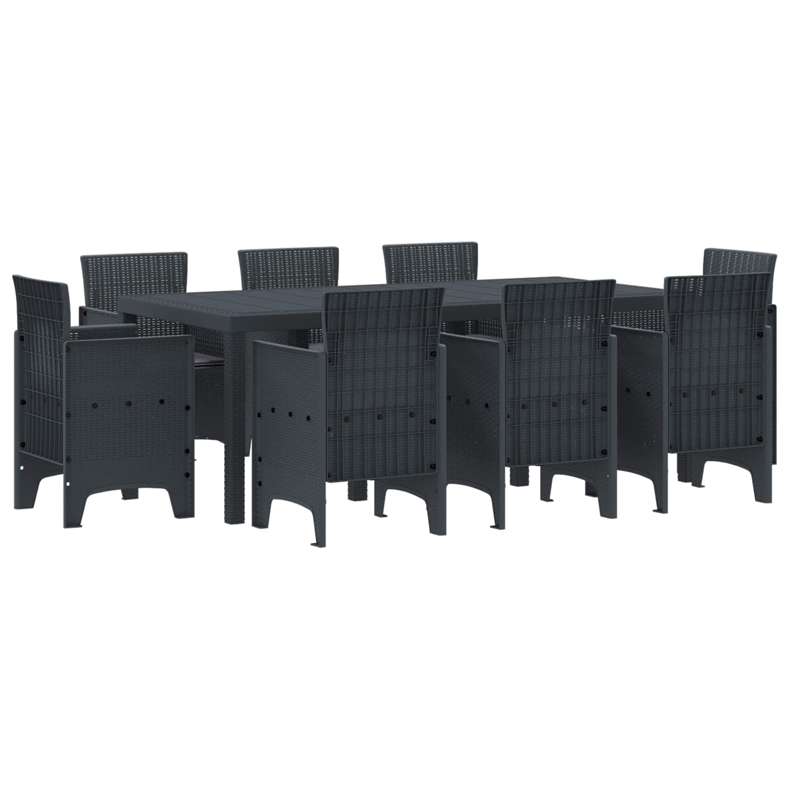 Garten Essgruppe 9 pcs Anthrazit Polypropylen
