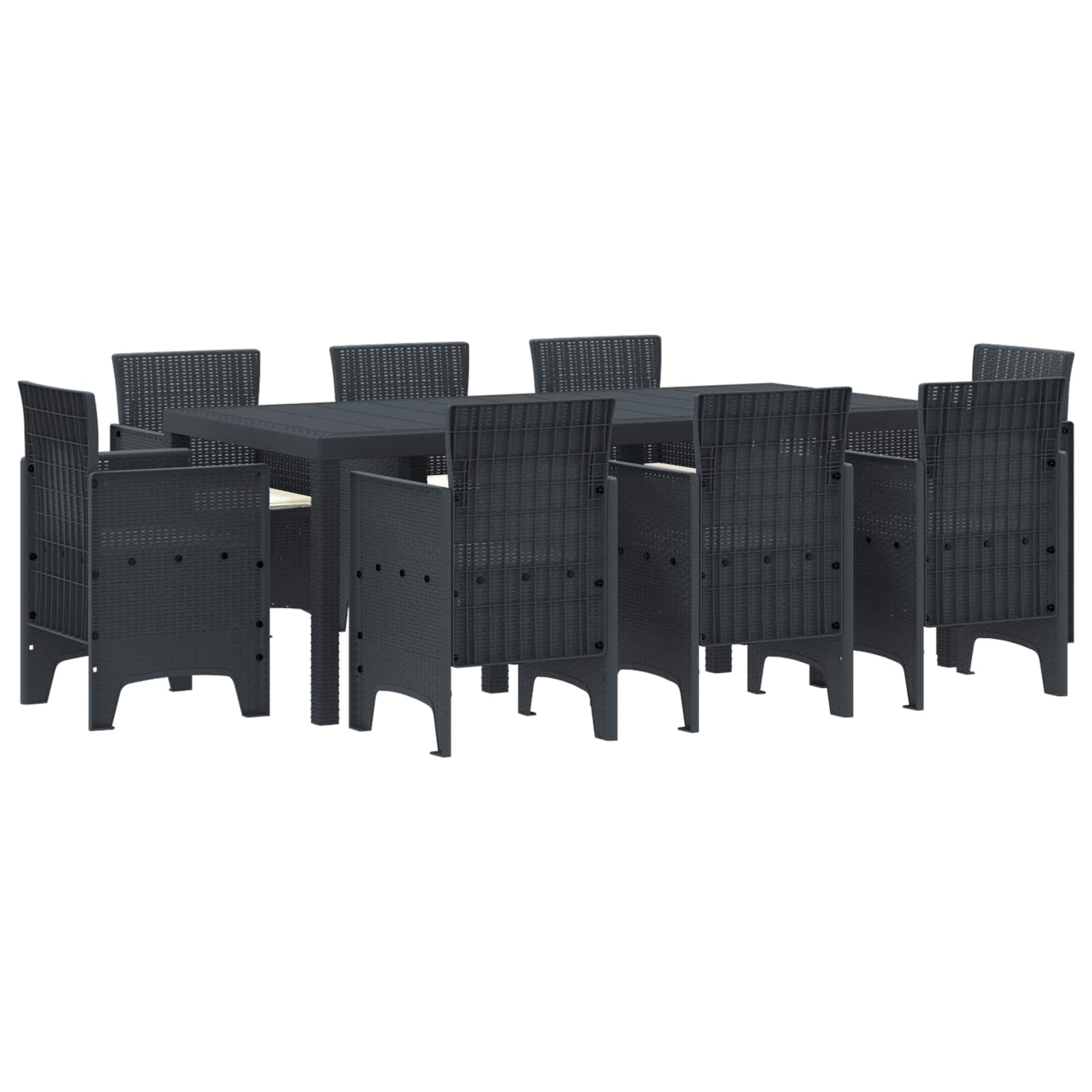 Garten Essgruppe 9 pcs Anthrazit Polypropylen