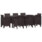 Garten Essgruppe 9 pcs Braun Polypropylen