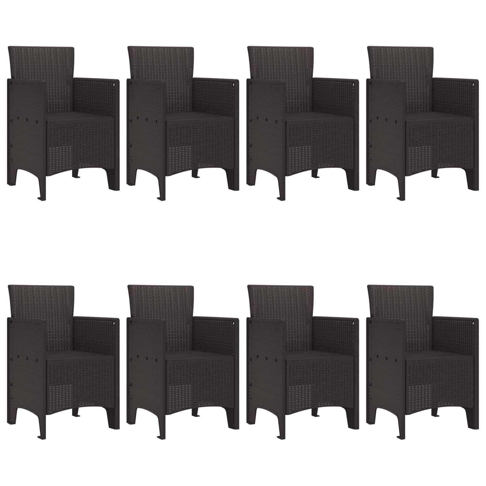 Garten Essgruppe 9 pcs Braun Polypropylen