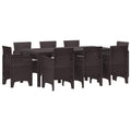 Garten Essgruppe 9 pcs Braun Polypropylen