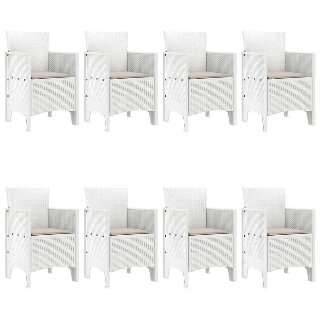 Garten Essgruppe 9 pcs Weiß Polypropylen
