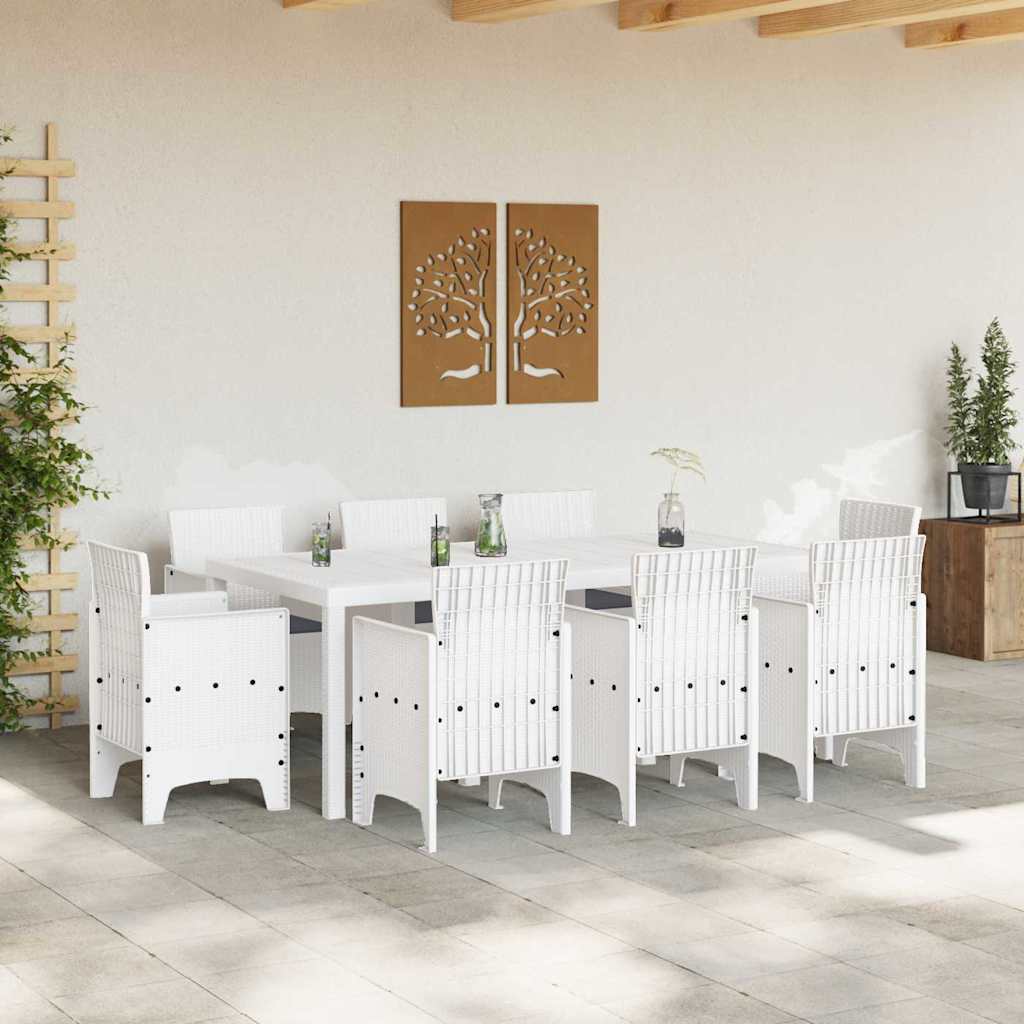 Garten Essgruppe 9 pcs Weiß Polypropylen