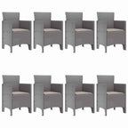 Garten Essgruppe 9 pcs Hellgrau Polypropylen